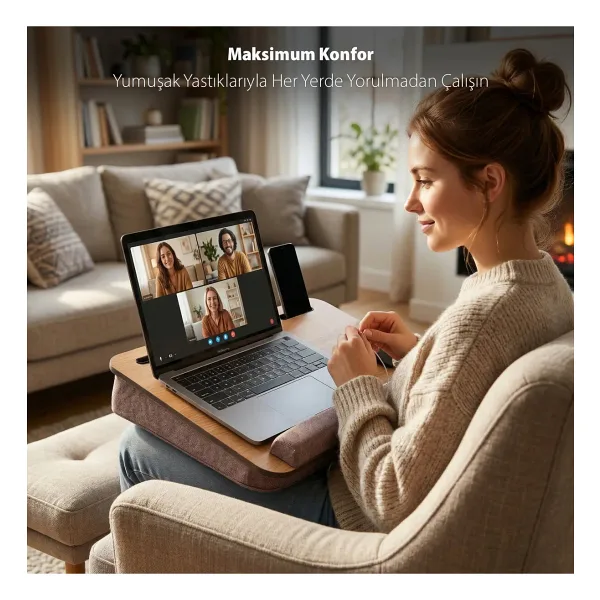Vigo Wood MİNDERLİ LAPTOP SEHPASI (LS016)