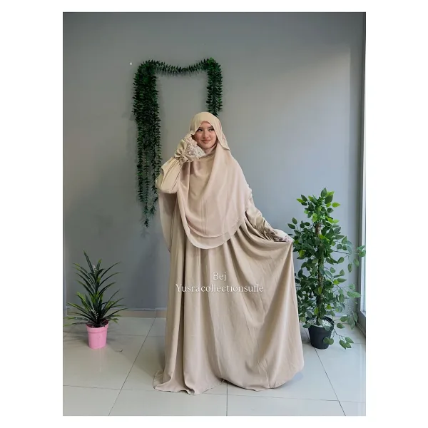 Yüsra Collection Erva Abaya Ve Gölgeli Sufle 2"li Takım