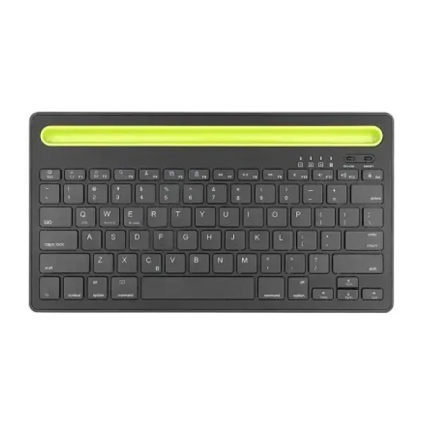 Alfa MEC Tüm Cihazlara Uyumlu Şarj Edilebilir Bluetooth 3.0 Kablosuz Klavye Dahili Yuvası Standı iPad Telefon Tablet Windows Android Mac Ios - Siyah