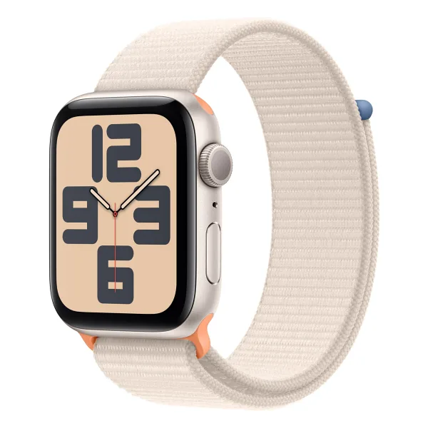 Apple Watch SE 2 2023 GPS 44mm Yıldız Işığı Alüminyum Kasa ve Yıldız Işığı Spor Loop Kordon Akıllı Saat