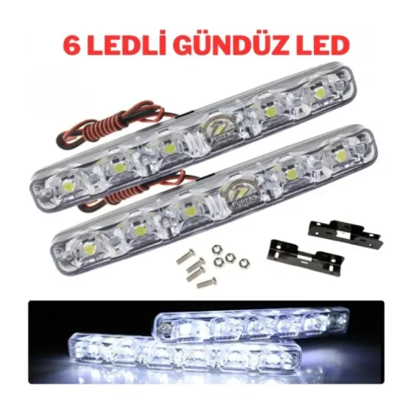 ASTRALED Mercekli 6 Ledli Beyaz Drl Gündüz Ledi 12v Sis Lambası Ledi Off Road Sis 12V