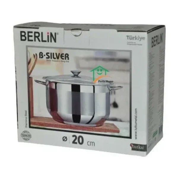Berlin Silver 20 cm Derin Çelik Tencere