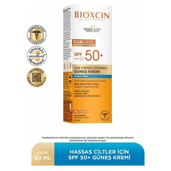 Bioxcin Sun Care Hassas Ciltler için 50 ml 50 Faktör Güneş Kremi
