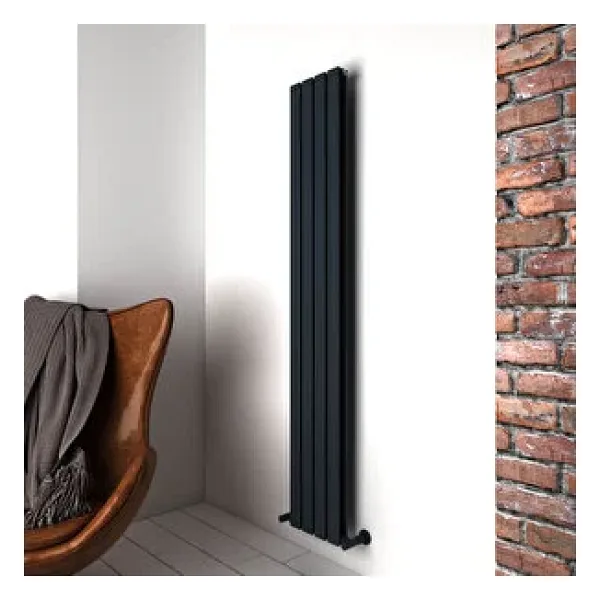 Carisa Plata Double Dikey Alüminyum Radyatör Modern Tasarım Antrasit 180x28 Cm