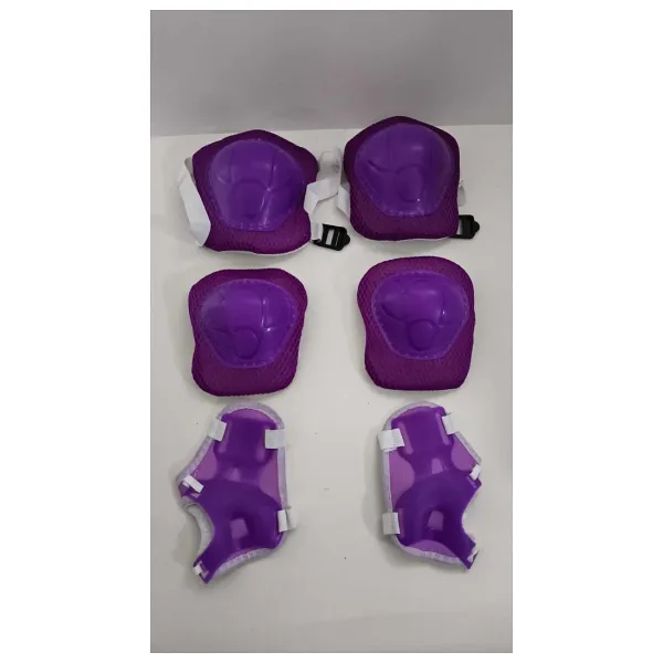 Çocuk Koruyucu Set Dizlik Dirseklik Bileklik 6 Parça Paten Scooter Bisiklet Kaykay Koruyucu Mor Renk