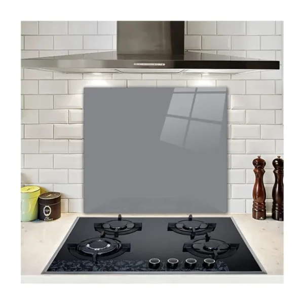 Decorita Düz Renk - Gri Cam Ocak Arkası Koruyucu 52cm x 60cm