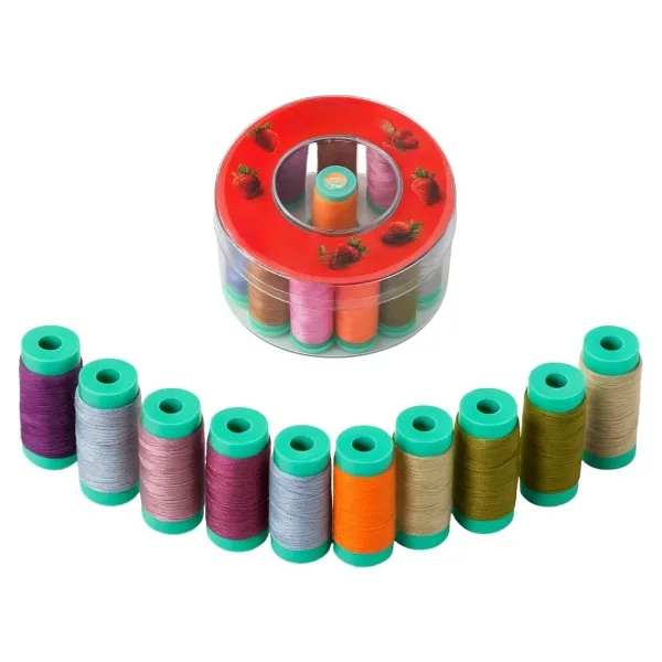 Dikiş İpliği Seti - 120 Numara Polyester, 12 Renkli 4 cm Bobin Dayanıklı, Parlak ve Yüksek Kaliteli Dikiş İpi