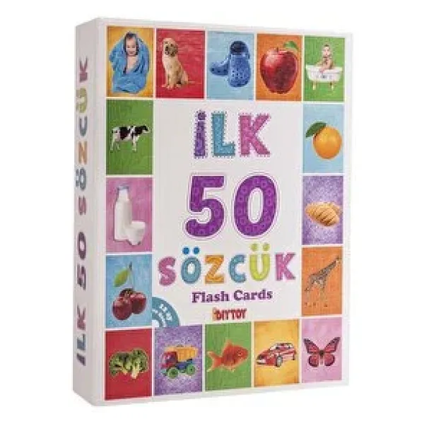 Diytoy İlk 50 Sözcük Flash Cards Eğitici Hafıza Kartı 12 Ay+