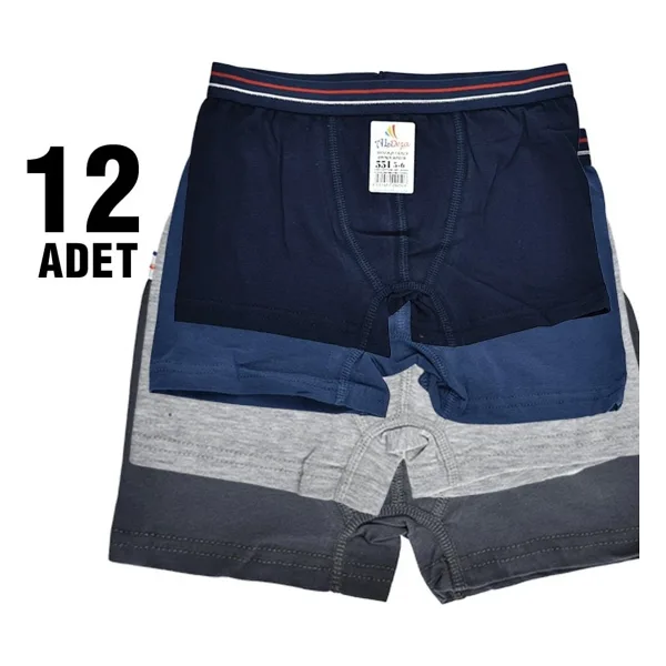 Dondeza Aldeza 551 Düz Erkek Çocuk Boxer 12'Li