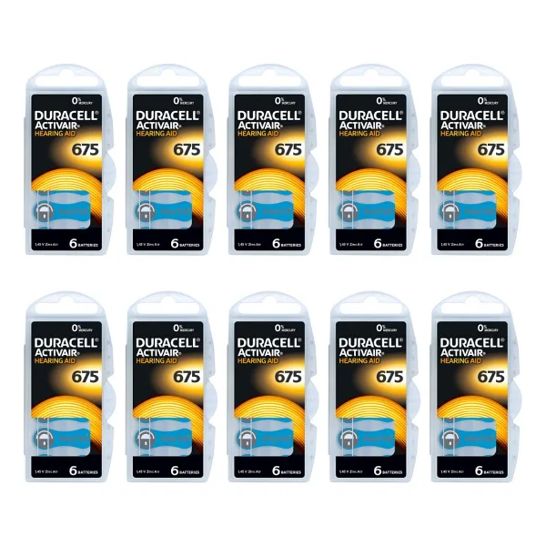 Duracell 675 Numara 6'lı 10 Paket İşitme Cihazı Pili