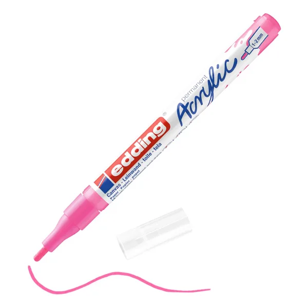 Edding 5300 1-2 mm İnce Uçlu Fosforlu Pembe Akrilik Marker Kalem