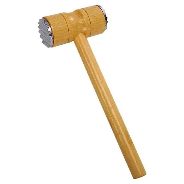 Et Tokmağı Ahşap Saplı Paslanmaz Çift Metal Uçlu Et Dövme Yumuşatma Çekiç Tokmak