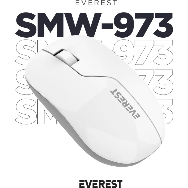 Everest SMW-973 Beyaz-Gri Optik Kablosuz Mouse