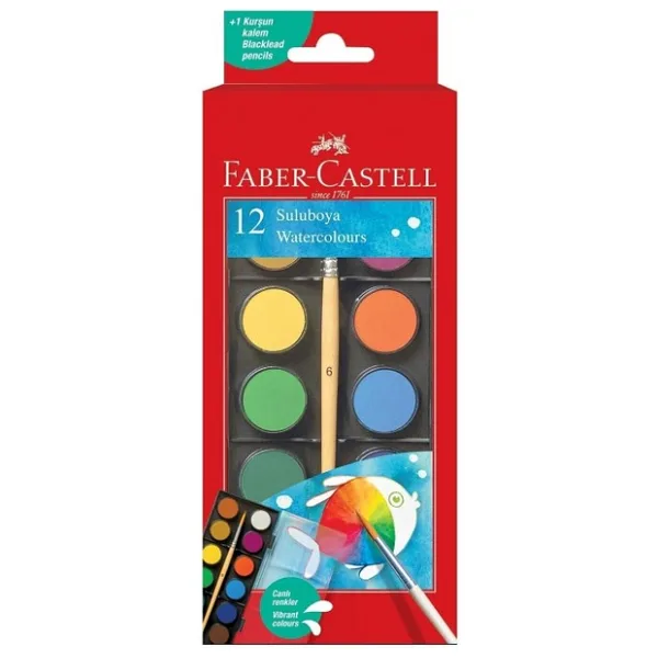 Faber-Castell Faber Castell 12 Renk Sulu Boya Küçük Boy 5 Adet
