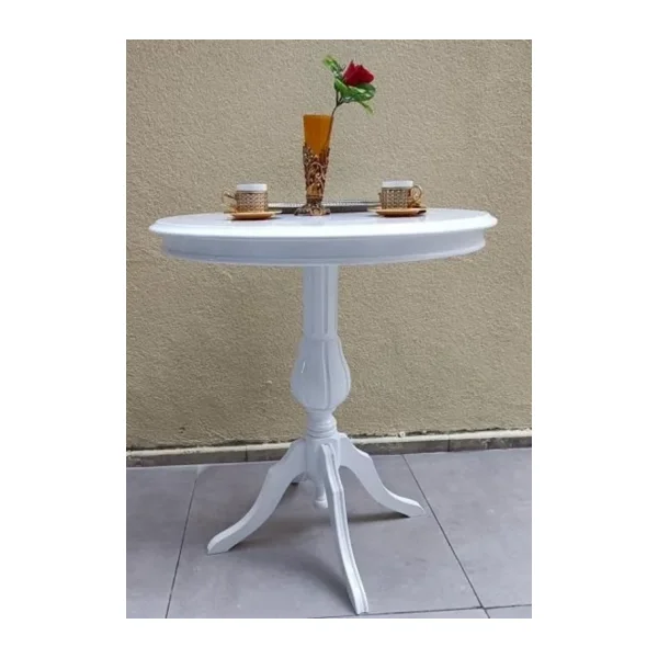 Fiskos Sehpa Eko 90504 Baba 4Ayak 65 Cm Hareketli Mdf Tabla Parlak Beyaz El Yapım