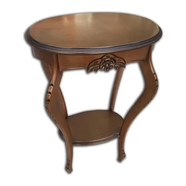 Fiskos Sehpa Oyma Model Parlak Kaplama MDF tabla Kayın ayak Parlak Ceviz 13711