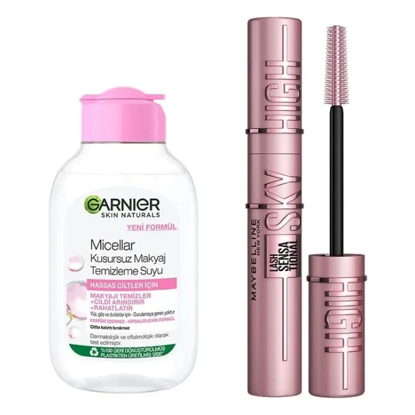 Garnier Skin Naturals Micellar Kusursuz Makyaj Temizleme Suyu (100 ml) Maybelline New York Lash Sensational Sky High Maskara
