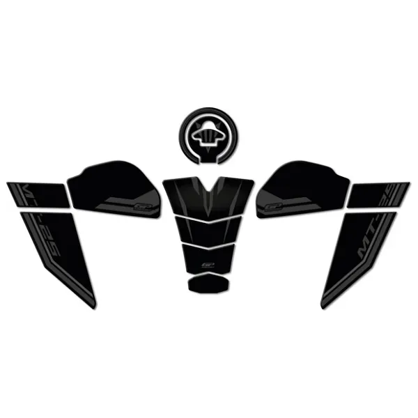 GP Kompozit Yamaha MT-25 2020-2023 Uyumlu Tank Pad Seti Siyah