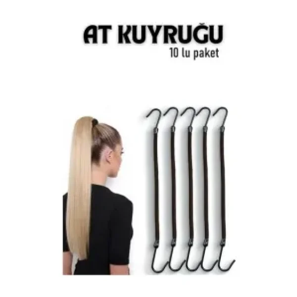 Kancalı At Kuyruğu Lastik Toka 10 ADET
