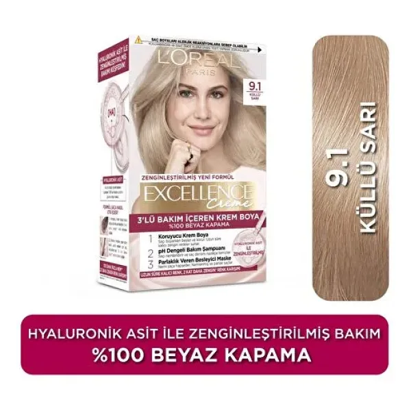 L'Oreal Paris Excellence Creme 9.1 Sarı Küllü Saç Boyası
