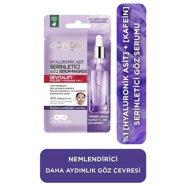 L'Oreal Paris Revitalift Filler Serinletici Kağıt Göz Serum Maskesi