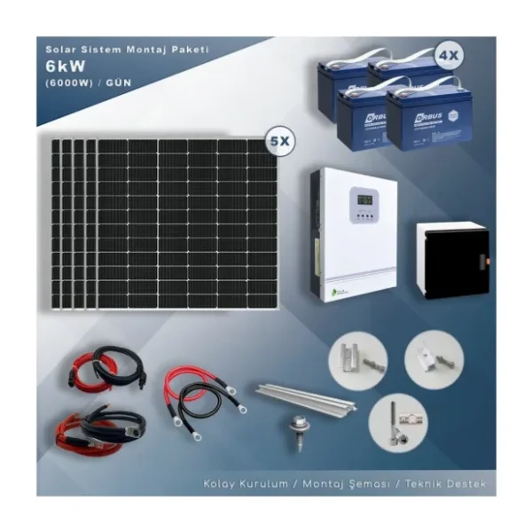 MATECH 6 kW Solar Paket Sistem (6000W/Gün)