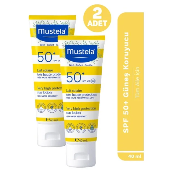 Mustela Çok Yüksek Koruma 40 ml 2 Adet 50 Faktör Güneş Losyonu