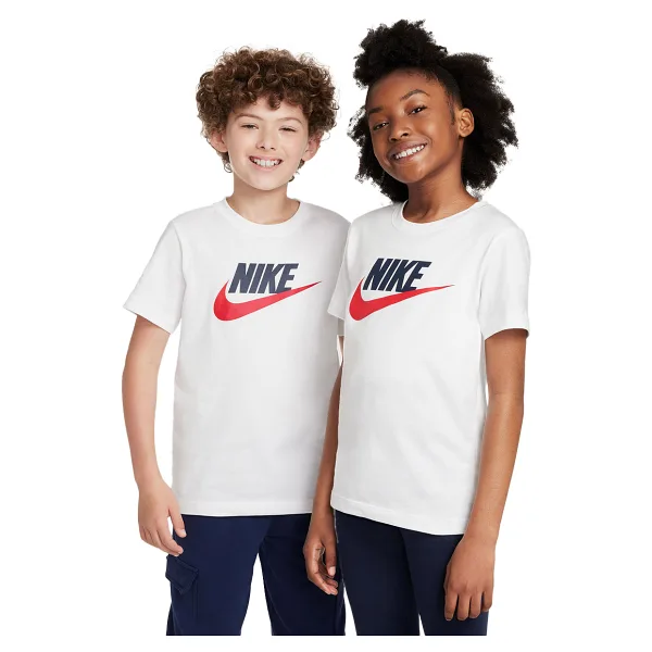 Nike Sportswear FZ5178-100 Beyaz Kısa Kollu Bisiklet Yaka Çocuk Tişört