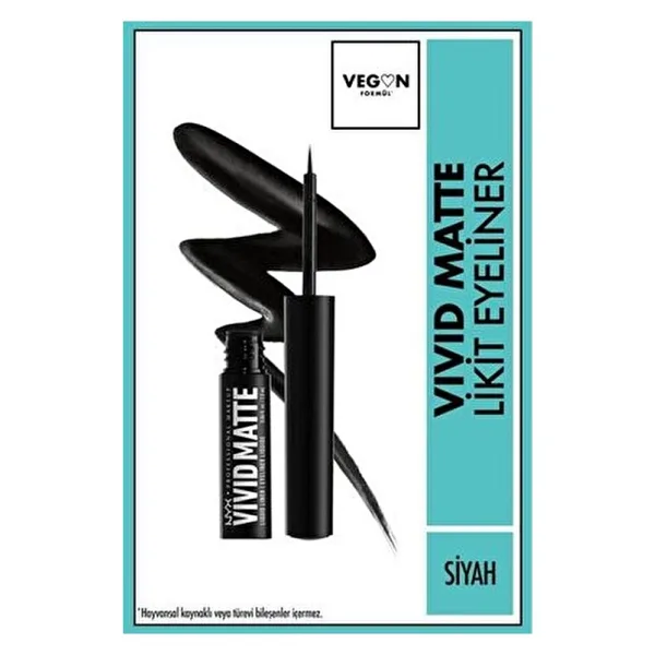 NYX Professional Makeup Vivid Matte Siyah Likit Eyeliner