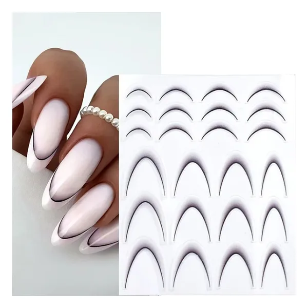 Ombre Efekt French Tırnak Sticker Siyah Nail Art Sd-1954