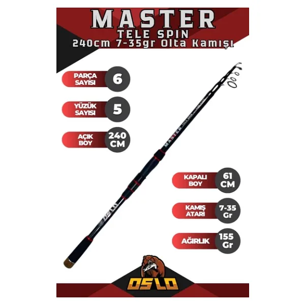 Oslo Master 240Cm 7-35 Gr Tele Spin Olta Kamışı