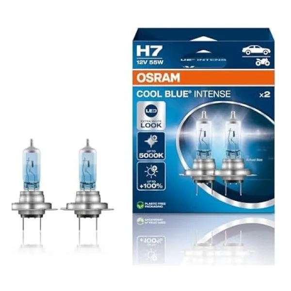 Osram Cool Blue Intense H7 5000K 64210CBN 55 W 2'li Oto Ampul