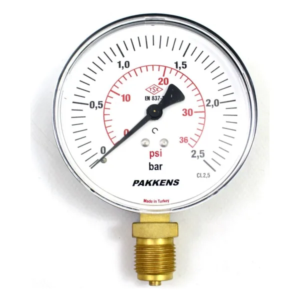 Pakkens Manometre Nw 100 Alt Bağlantılı 2,5 BAR