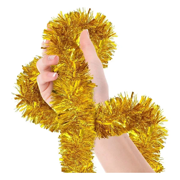 Parti İçin Sim Süs 2 Metre Uzunluk 6 cm Genişlik Altın Renk İthal