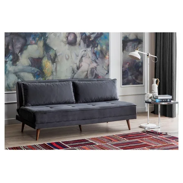 Perla Sofa RETRO KOLSUZ YATAKLI KANEPE ANTRASİT