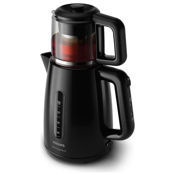 Philips Daily Çay Makinesi - Otomatik Sıcak Tutma, 1.9l Su Isıtıcısı, 0.9l Demlik, Kaynatma 1700W, Kireç Fil