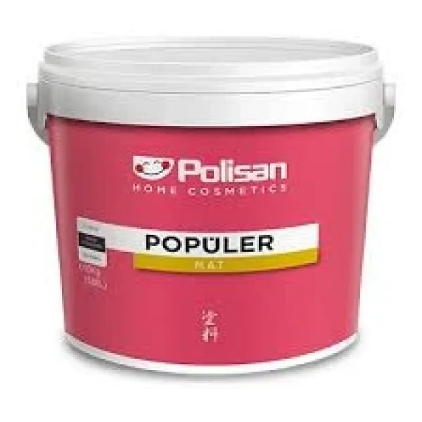 Polisan Popüler Plastik Mat Duvar Boyası 3.5 Kg-Marjinal Gri Rengi