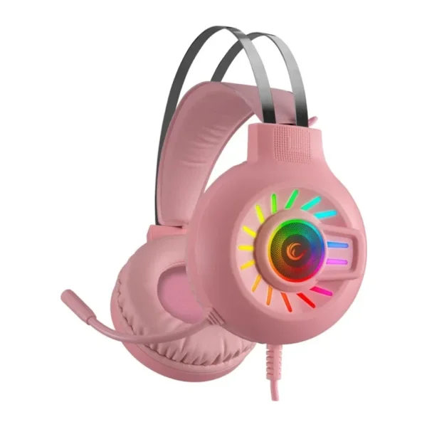 Rampage Zengibar RM-K44 Pembe RGB 7.1 USB Kulak Üstü Oyuncu Kulaklığı