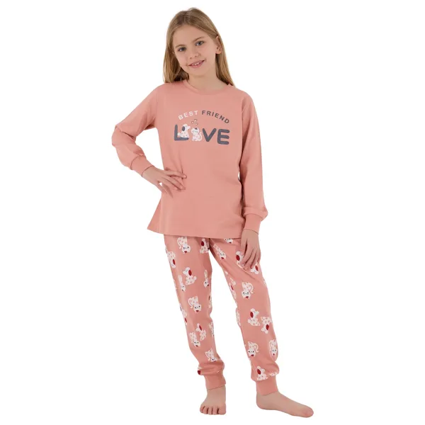 Roly Poly Kız Çocuk Uzun Kollu Pijama Takım Pembe