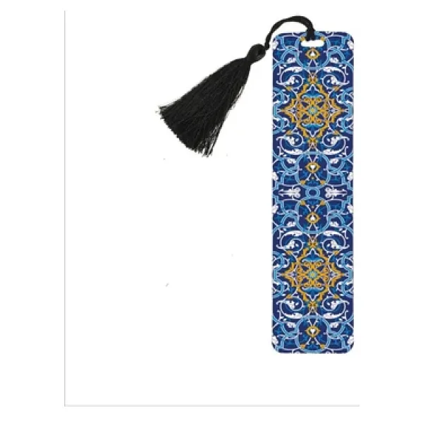 Rumi Desen Baskılı, Püsküllü Kitap Ayracı (hediyelik Bookmark,ayraç-138)