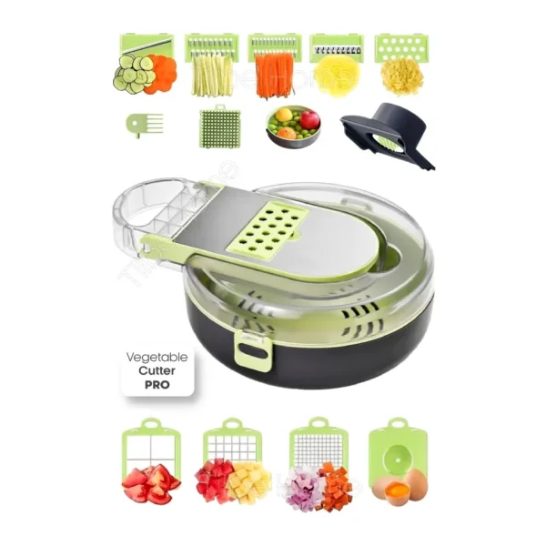Tilbe Home Vegetable Cutter Pro Rende Sebze Doğrayıcı Dilimleyici Hazneli Soğan Küp Kesici Dicer Rende Seti