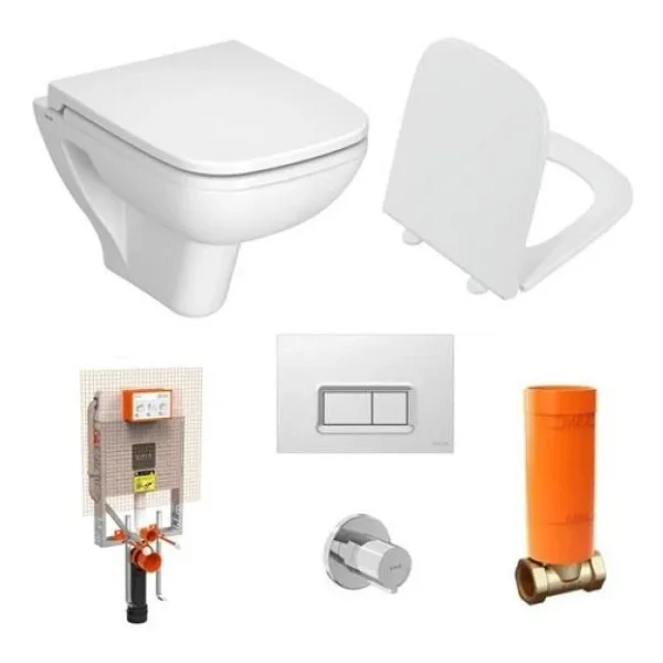 Vitra S20 Square Asma Klozet 48Cm + S20 Klozet Kapagi + Vitra Gomme Rezervuar Set