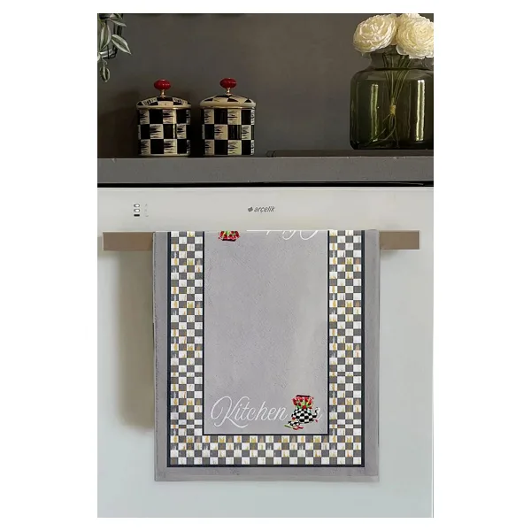 Viva Home Gri Sepetli Fırın Mutfak Havlusu 30X50Cm