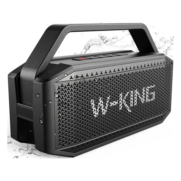 W-KING Subwoofer'lı Taşınabilir Yüksek Bluetooth Hoparlörler, 60W Dış Mekan Hoparlörleri Bluetooth Kablosuz Su Geçirmez Hoparlör, Derin Bas/40H/TF/AUX
