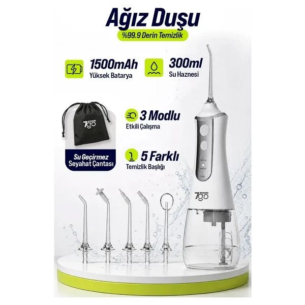 7GO 7GMF1 IPX6 Şarjlı Ağız Duşu