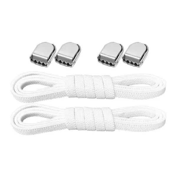hapshoe Akıllı Kilitli Ayarlanabilir Beyaz 6 MM Lastik Pratik Bağcık 1 Çift