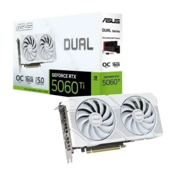 Asus RTX 5060 TI Dual White OC Edition DUAL-RTX5060TI-O16G-WHITE 128 Bit GDDR7 16 GB Ekran Kartı