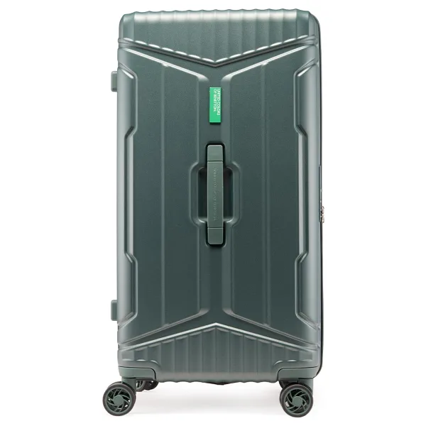 Benetton 14BNT8020-01 Polipropilen Yeşil Büyük Boy Valiz