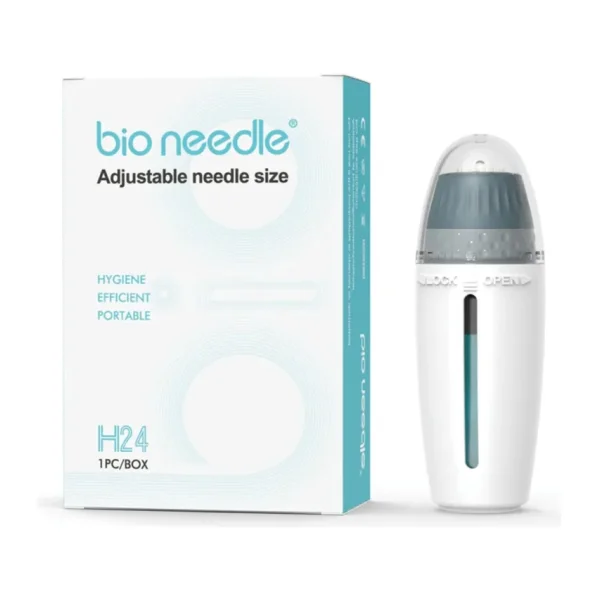 Bio Needle H24 Titanyum 24 Iğneli Dermastamp Ayarlanabilir İğne Uzunluğu + Temizleme Spreyi