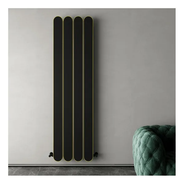 Carisa Magico Double Dikey Alüminyum Radyatör Modern Tasarım Siyah 180x49,5 Cm
